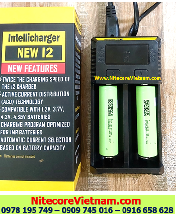 Nitecore New i2 (Bộ sạc Nitecore New i2 kèm sẳn 02 pin SẠC DMEGC INR18650-29E 2850mAh lithium 3.7v) chính hãng